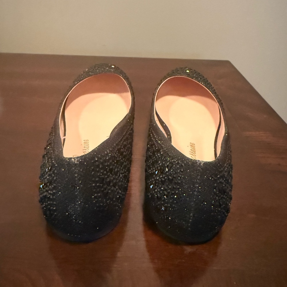 Lauren Lorraine Black Jeweled Ballet Flats - Picture 2 of 6